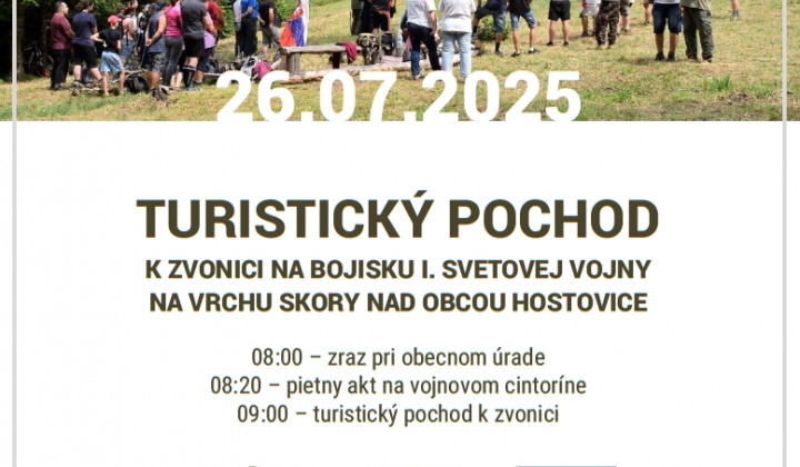 Fotka - Pozvánka na turistický pochod k zvonici dňa 26.07.2025