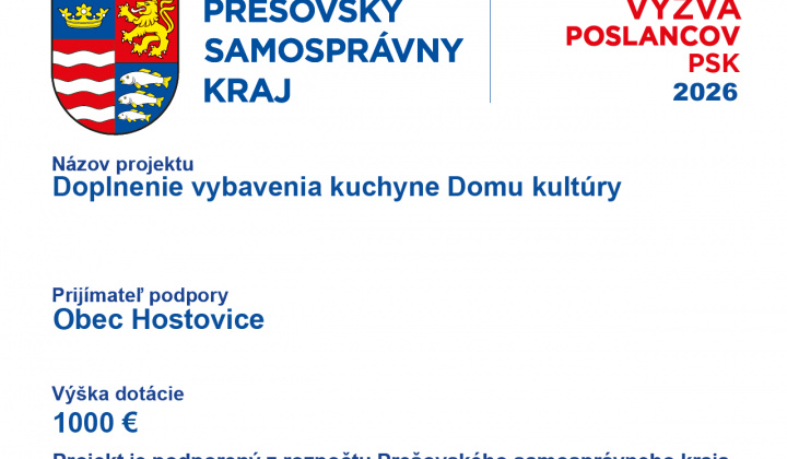Fotka - Doplnenie vybavenia kuchyne Domu kultúry