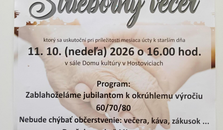 Fotka - Pozvánka na Strieborný večer dňa 11.10.2026